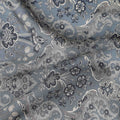 Charcoal Grey Paisley Print Viscose Twill Fabric