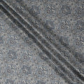 Charcoal Grey Paisley Print Viscose Twill Fabric