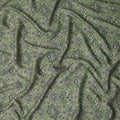 Olive Green Paisley Print Viscose Twill Fabric