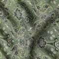 Olive Green Paisley Print Viscose Twill Fabric