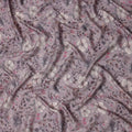 Mauve Taupe Floral Print Viscose Twill Fabric