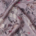 Mauve Taupe Floral Print Viscose Twill Fabric