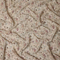 Sandy Beige Floral Print Viscose Twill Fabric