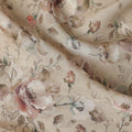 Sandy Beige Floral Print Viscose Twill Fabric