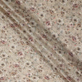 Sandy Beige Floral Print Viscose Twill Fabric