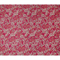 Magenta Pink Leaf Print Viscose Twill Fabric