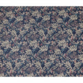 Indigo Navy Leaf Print Viscose Twill Fabric