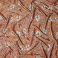 Terracotta Orange Floral Print Viscose Twill Fabric