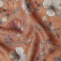 Terracotta Orange Floral Print Viscose Twill Fabric