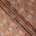 Terracotta Orange Floral Print Viscose Twill Fabric