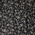 Jet Black Floral Print Viscose Twill Fabric