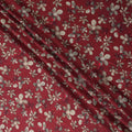 Maroon Red Floral Print Viscose Twill Fabric