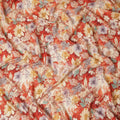Rust Red Floral Print Viscose Twill Fabric