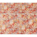 Rust Red Floral Print Viscose Twill Fabric