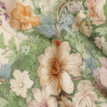Moss Green Floral Print Viscose Twill Fabric