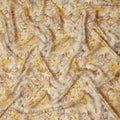 Golden Sand Leaf Print Viscose Twill Fabric