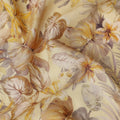 Golden Sand Leaf Print Viscose Twill Fabric