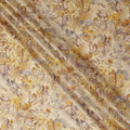 Golden Sand Leaf Print Viscose Twill Fabric