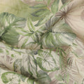 Sage Green Leaf Print Viscose Twill Fabric