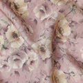 Blush Pink Floral Print Viscose Twill Fabric