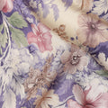 Lavender Purple Floral Print Viscose Twill Fabric