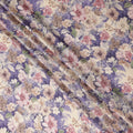 Lavender Purple Floral Print Viscose Twill Fabric