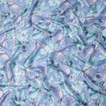 Blue Floral Satin Fabric 110cm