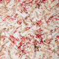 Beige Floral Satin Fabric 110cm