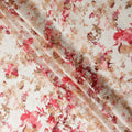 Beige Floral Satin Fabric 110cm