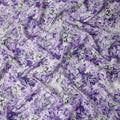 Purple Floral Satin Fabric 110cm