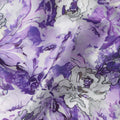 Purple Floral Satin Fabric 110cm