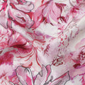 Pink Floral Satin Fabric 110cm