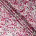 Pink Floral Satin Fabric 110cm
