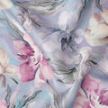 Purple Floral Satin Fabric 110cm