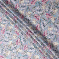 Purple Floral Satin Fabric 110cm