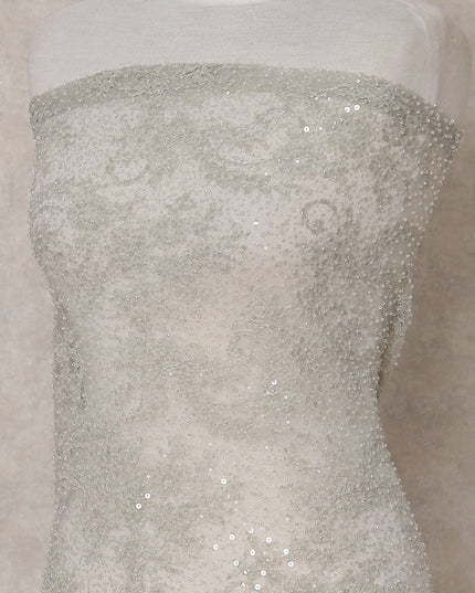 Silver Grey Sequin Tulle Fabric 140cm | Regal Fabrics