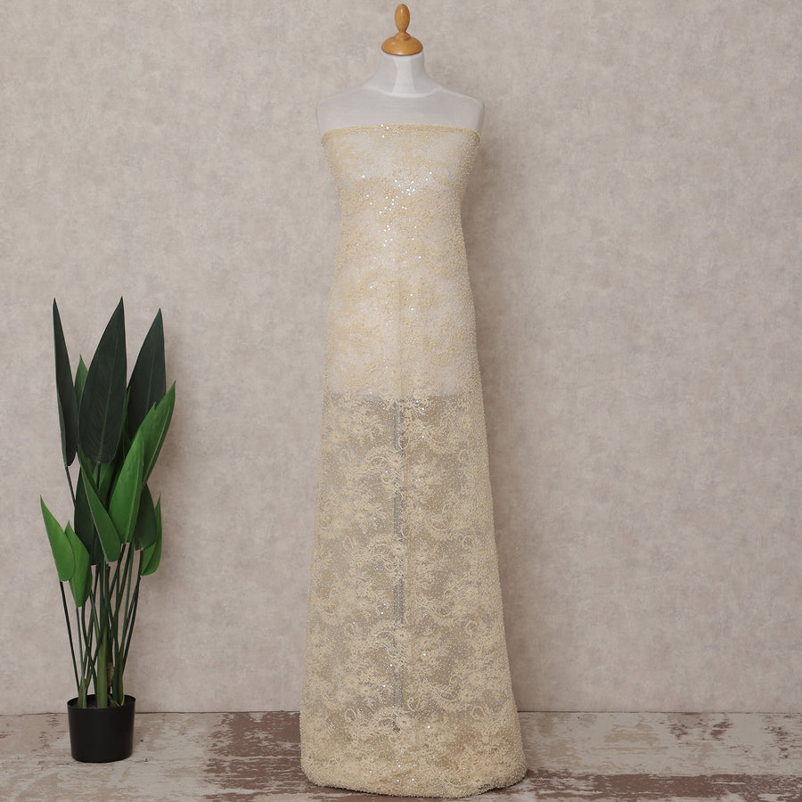 Golden Champagne Sequin Tulle Fabric 140cm | Regal Fabrics