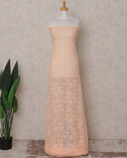 Apricot Peach Sequin Tulle Fabric 140cm | Regal Fabrics