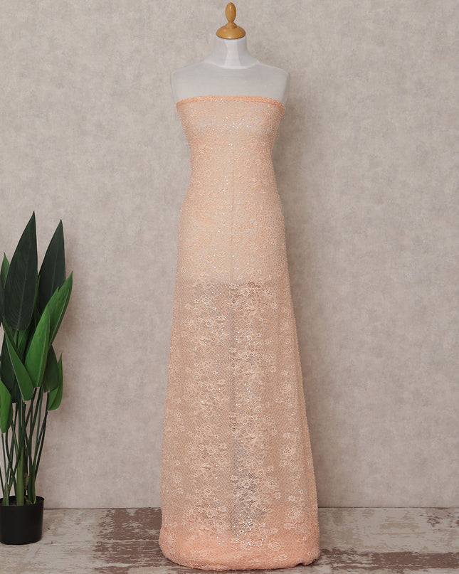 Apricot Peach Sequin Tulle Fabric 140cm | Regal Fabrics