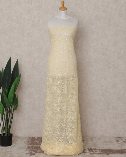 Butter Yellow Sequin Tulle Fabric 140cm | Regal Fabrics