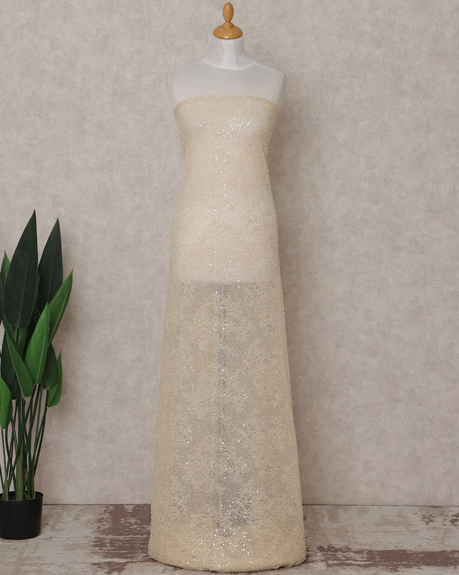 Champagne Ivory Sequin Tulle Fabric 140cm | Regal Fabrics