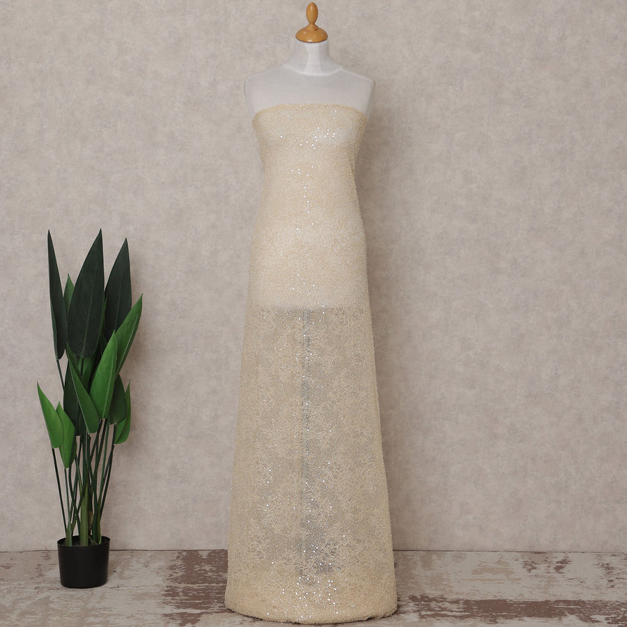 Champagne Ivory Sequin Tulle Fabric 140cm | Regal Fabrics