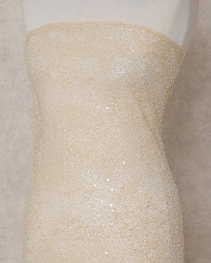 Champagne Ivory Sequin Tulle Fabric 140cm | Regal Fabrics