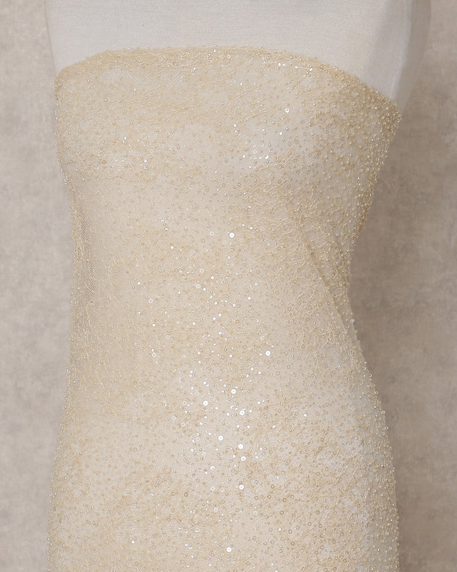 Champagne Ivory Sequin Tulle Fabric 140cm | Regal Fabrics