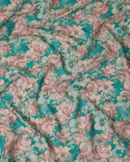 Deep Teal Viscose Crepe Fabric 110cm | Regal Fabrics
