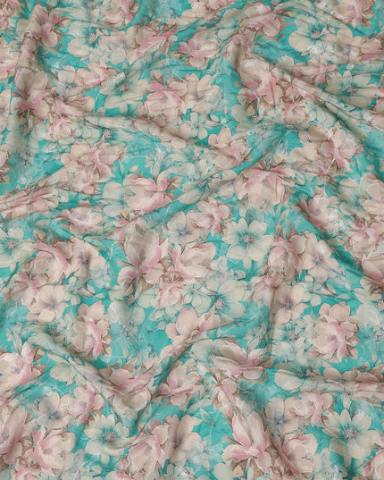 Turquoise Teal Viscose Crepe Fabric 110cm | Regal Fabrics