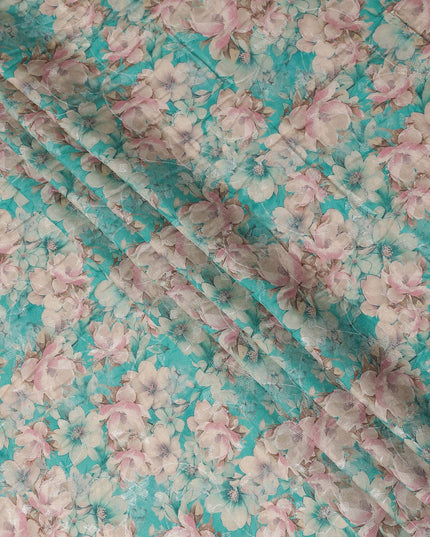 Turquoise Teal Viscose Crepe Fabric 110cm | Regal Fabrics