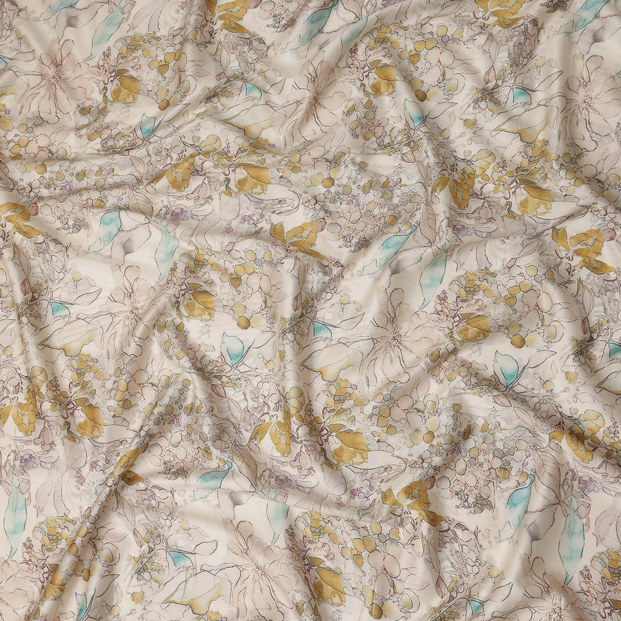 Golden Ivory Cotton Satin Fabric 110cm | Regal Fabrics