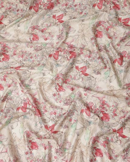 Coral Red Cotton Satin Fabric 110cm | Regal Fabrics