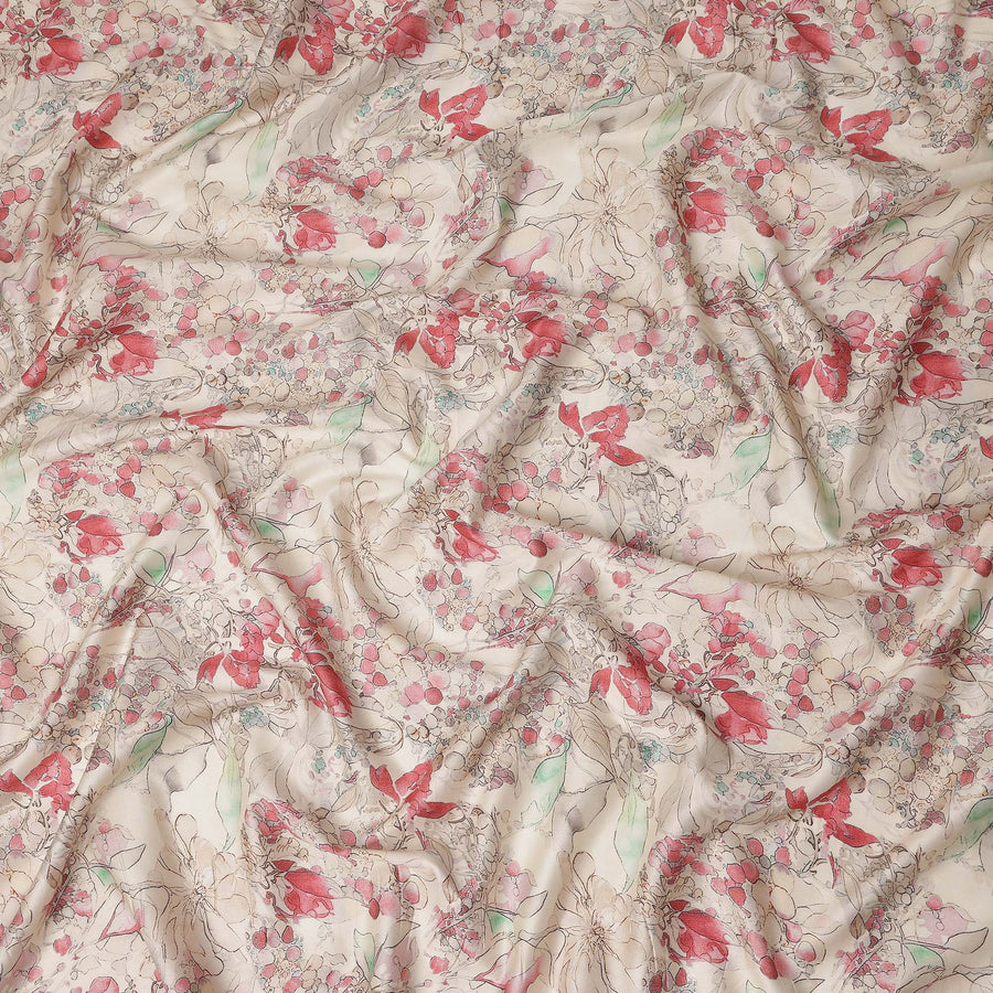 Coral Red Cotton Satin Fabric 110cm | Regal Fabrics